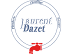 Logo circulaire bleu et blanc pour Laurent Dazet, expert en Plomberie, Chauffage et Relaisne, avec un robinet rouge en bas.